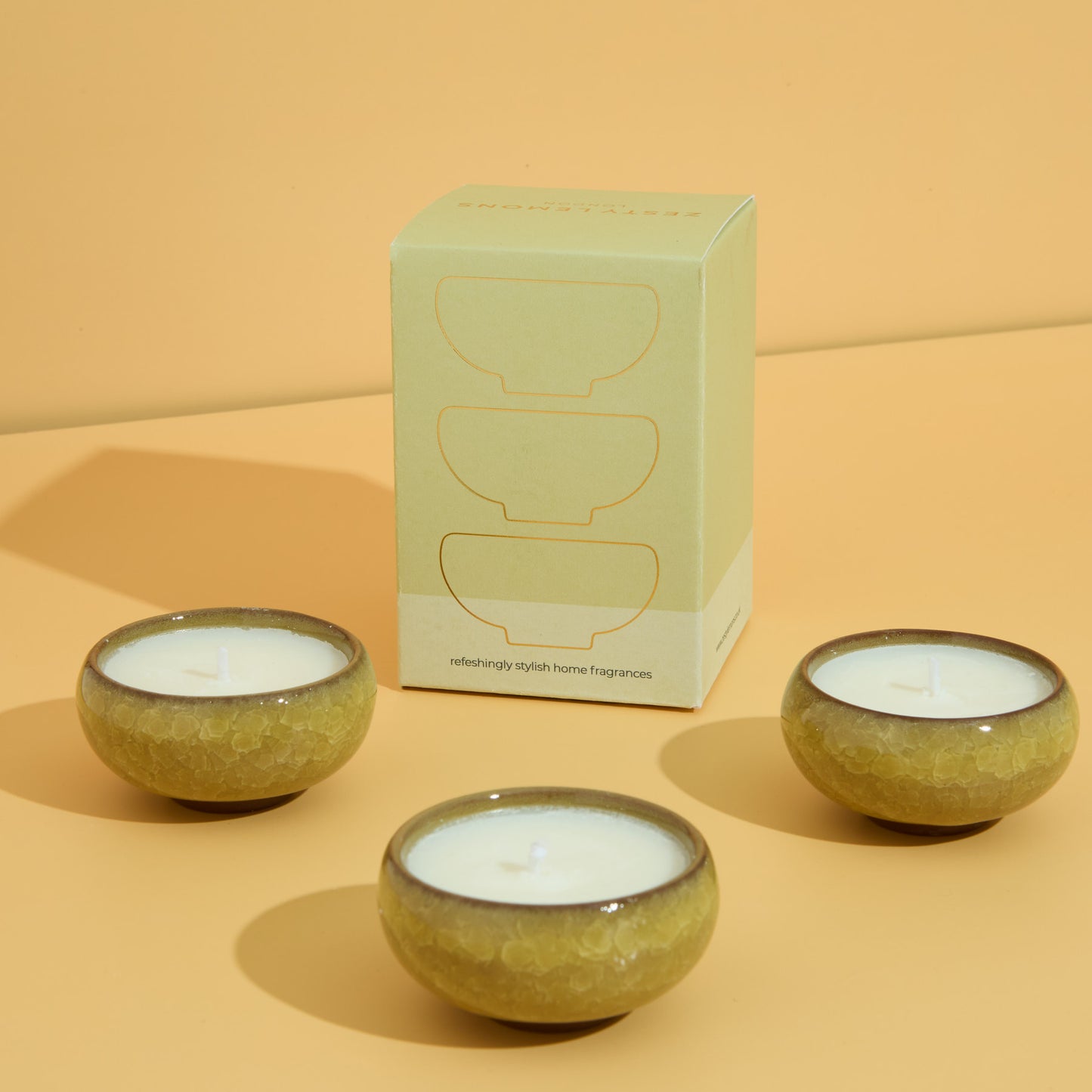 Contemporary Kiln Yellow Tea Lights - Lemon & Lavender