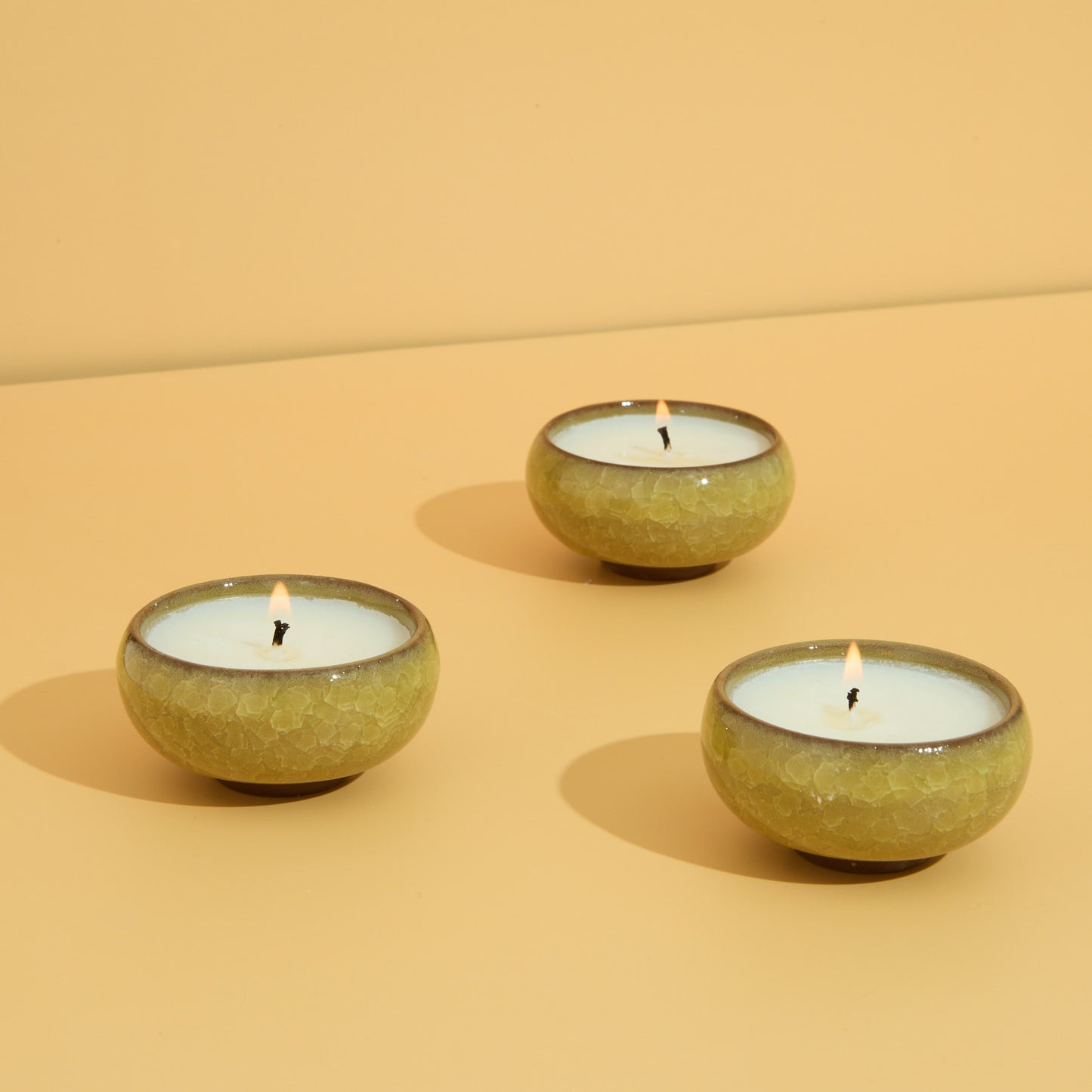 Contemporary Kiln Yellow Tea Lights - Lemon & Lavender