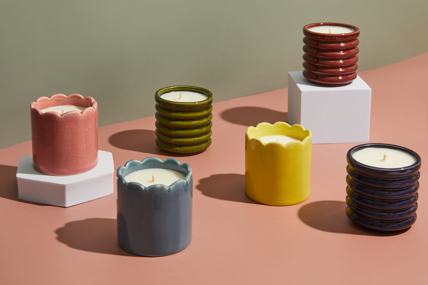 Contemporary Kiln Burgundy Candle - Floral Botanics