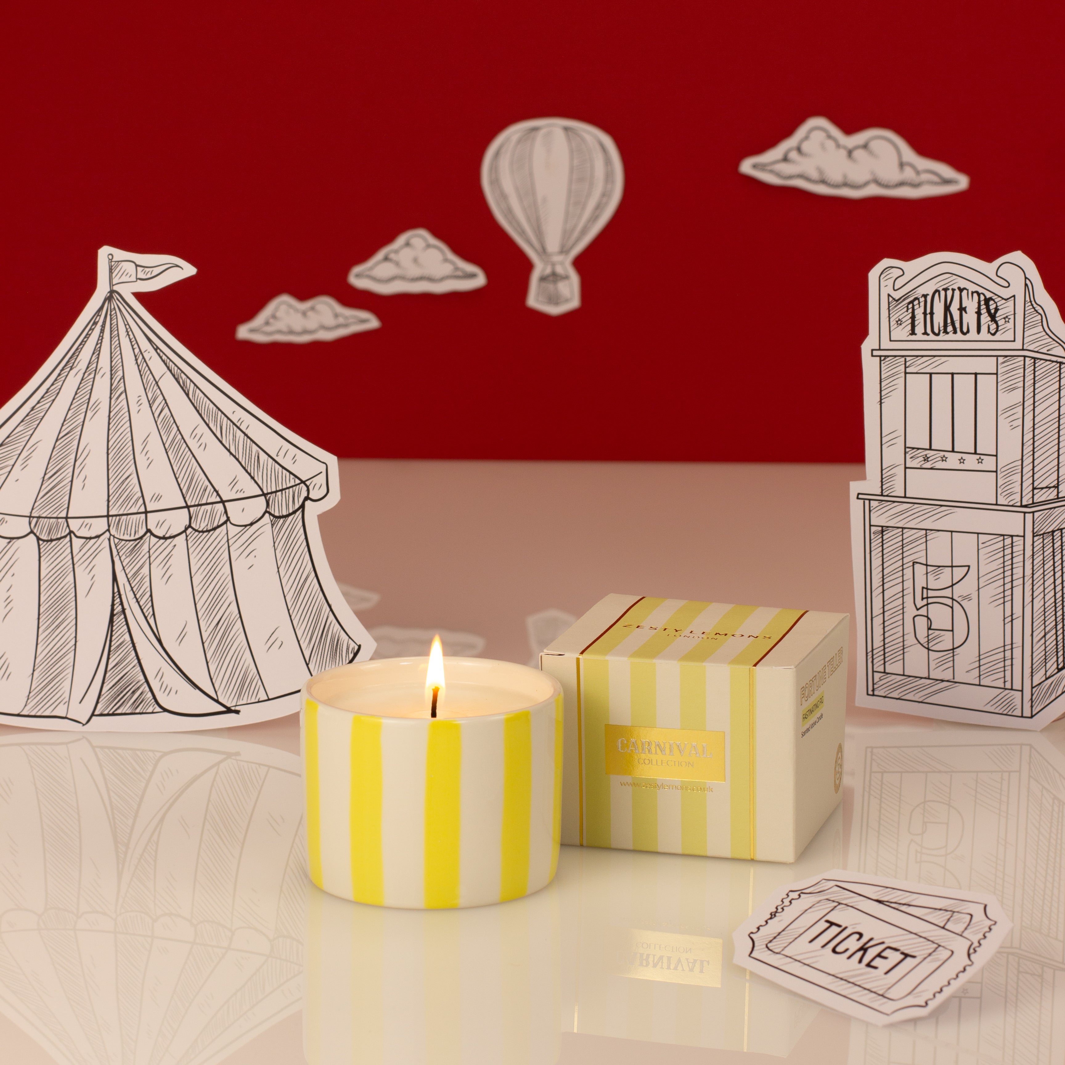 Carnival: Fortune Teller Yellow Votive Candle - Amber & Bergamot