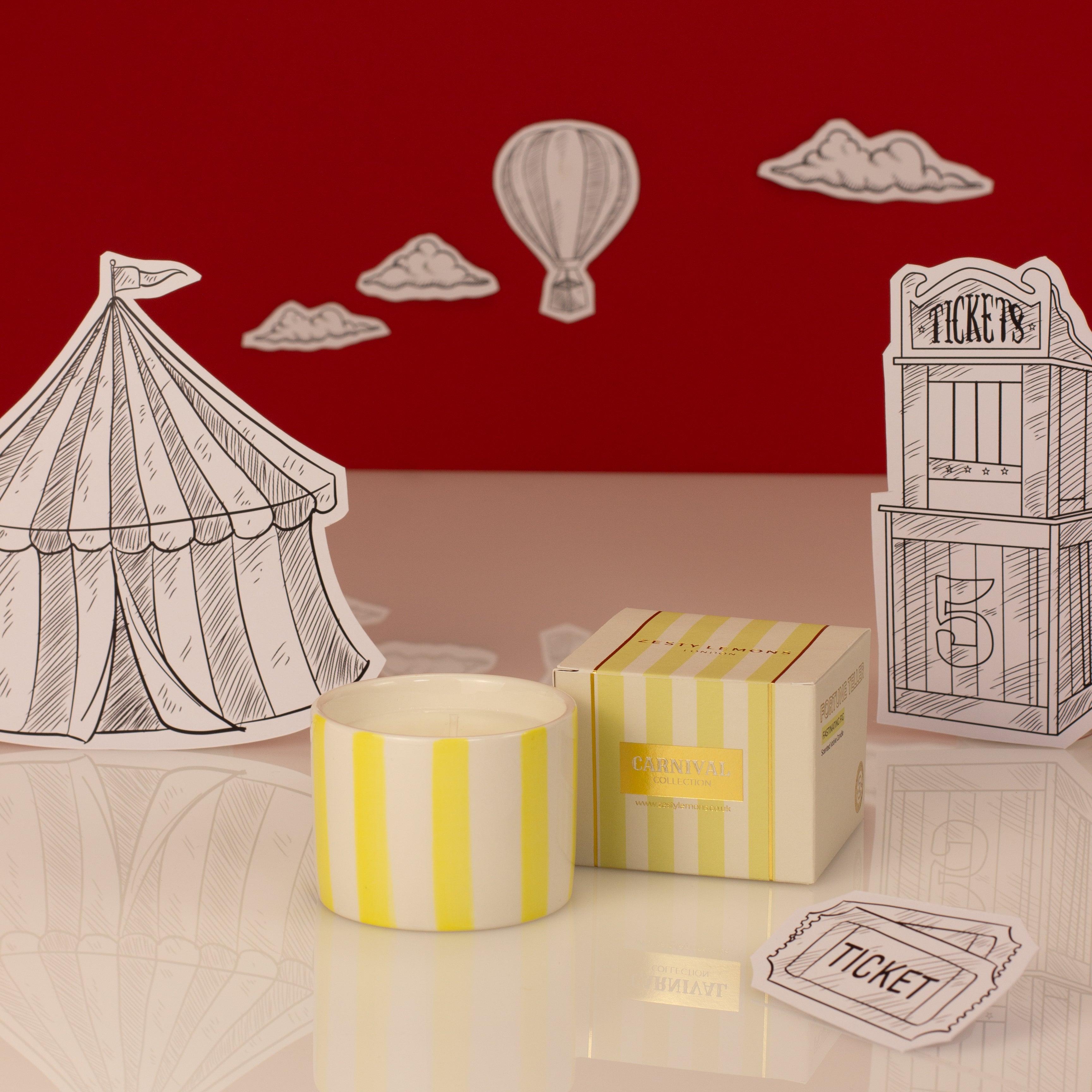 Carnival: Fortune Teller Yellow Votive Candle - Amber & Bergamot