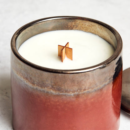 Kiln: Copper & Bronze Ceramic Candle - Pink Fizz & Polemo