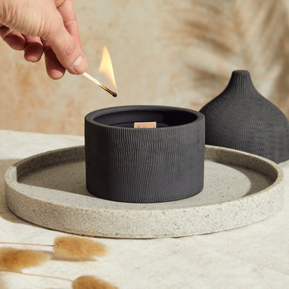 Marrakesh: Rounded Graphite Candle - Activated Charcoal & Matcha